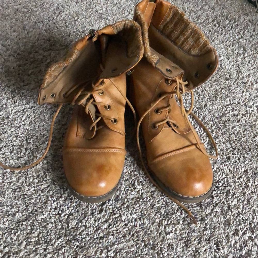 Brown lace-up boots